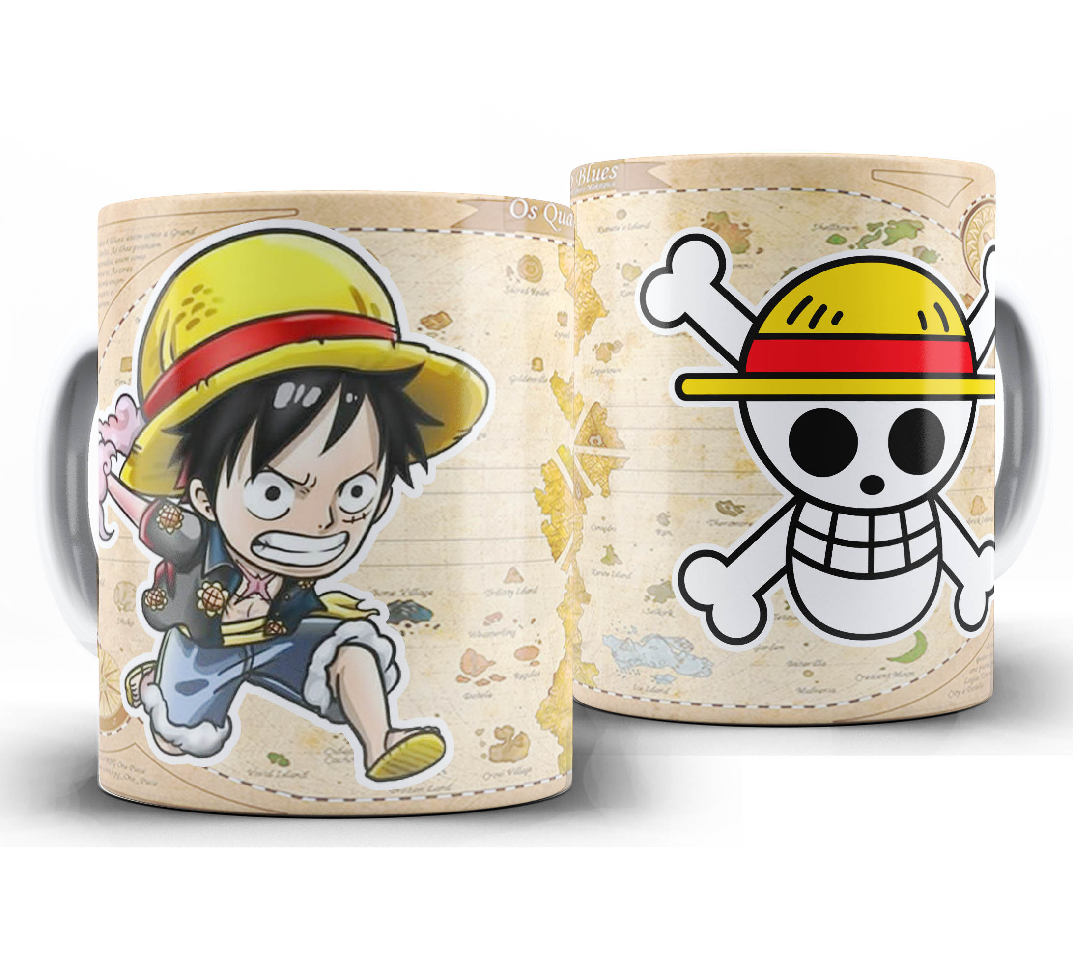 Caneca Anime - One Piece Chibi - Chapeu de Palha - Luffy